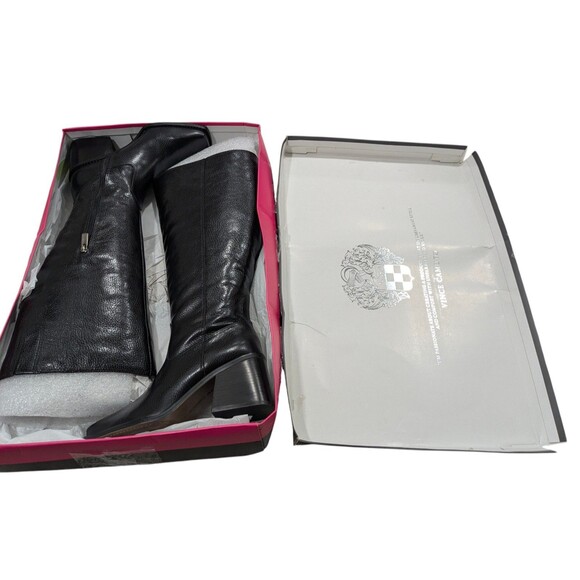Vince Camuto Women's Sangeti Stacked Heel Knee High Boot, Black Leather 7.5 - Picture 9 of 10